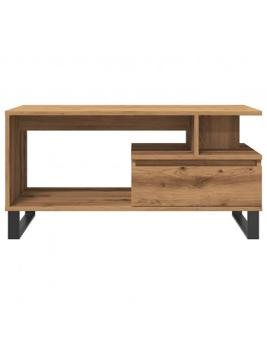 Tavolino Salotto Rovere Artigianale 90x49x45 cm Multistrato