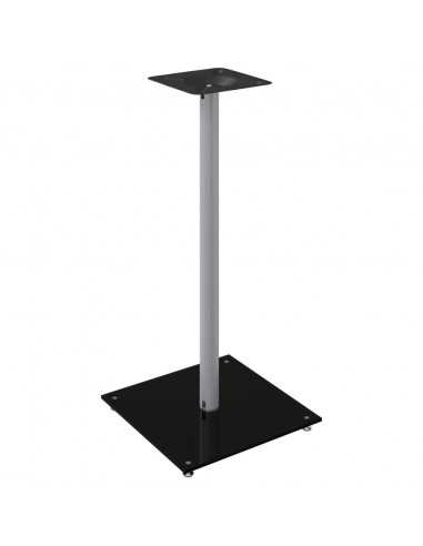 Pedane Casse 2pz Nero Argento Vetro Temperato Design 1 Pilastro