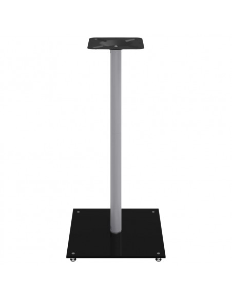 Pedane Casse 2pz Nero Argento Vetro Temperato Design 1 Pilastro