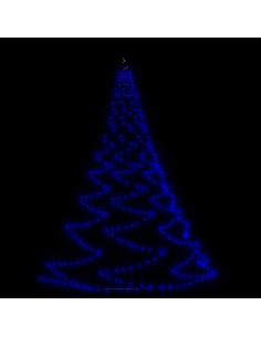Albero da Parete con Gancio Metallico 260 LED Blu 3 m 2