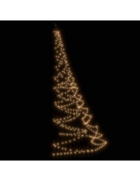 Albero da Parete con Gancio Metallico 720 LED Bianco Caldo 5 m