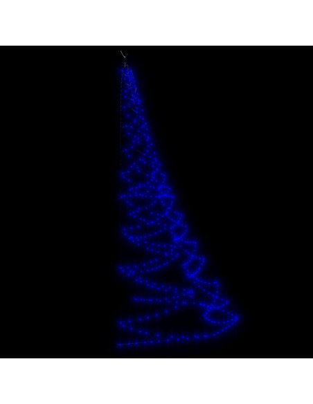 Albero da Parete con Gancio Metallico 720 LED Blu 5 m