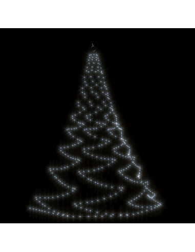 Albero da Parete con Gancio Metallico 260 LED Bianco Freddo 3 m