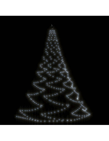 Albero da Parete con Gancio Metallico 720 LED Bianco Freddo 5 m