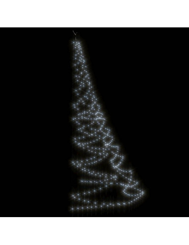 Albero da Parete con Gancio Metallico 720 LED Bianco Freddo 5 m