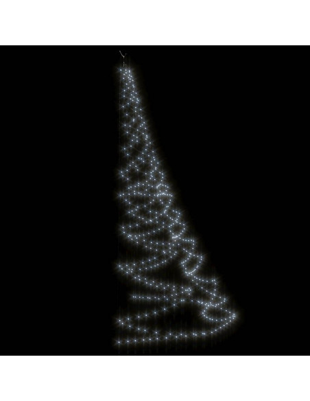 Albero da Parete con Gancio Metallico 720 LED Bianco Freddo 5 m