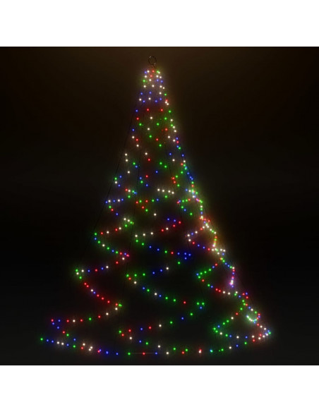 Albero da Parete con Gancio Metallico 720 LED Multicolore 5 m