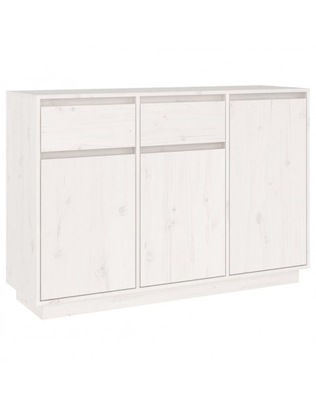Credenza Bianca 110x34x75 cm in Legno Massello di Pino