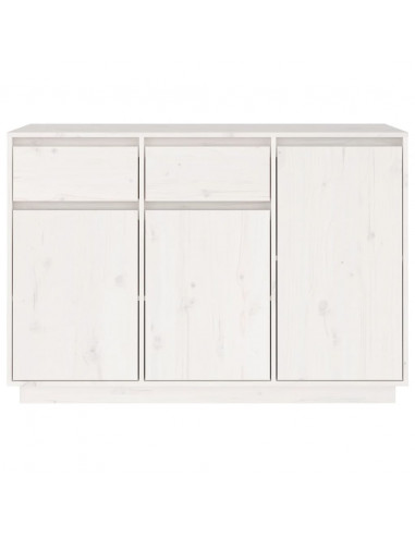 Credenza Bianca 110x34x75 cm in Legno Massello di Pino