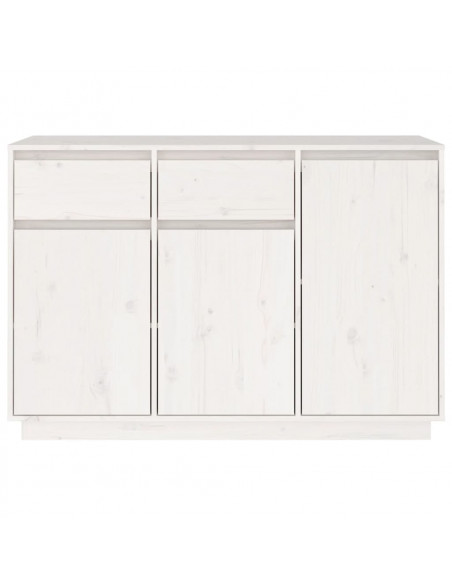 Credenza Bianca 110x34x75 cm in Legno Massello di Pino