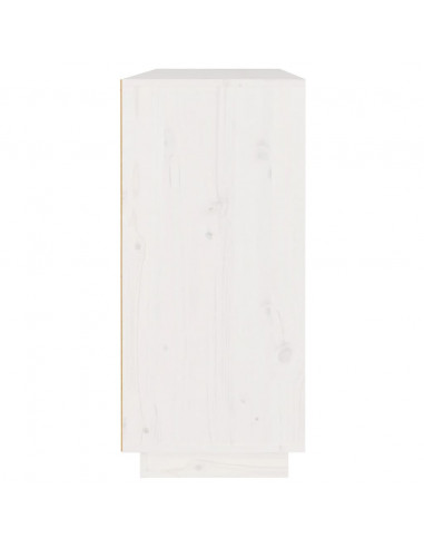 Credenza Bianca 110x34x75 cm in Legno Massello di Pino