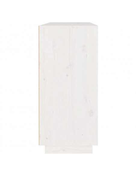 Credenza Bianca 110x34x75 cm in Legno Massello di Pino