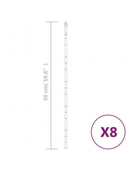 Luci Meteoriche 8 pz 50 cm Colorate 288 LED Interni Esterni