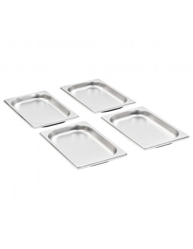 Contenitori Gastronorm 12 pz GN 1/4 20 mm in Acciaio Inox