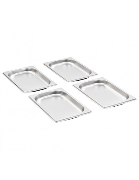 Contenitori Gastronorm 12 pz GN 1/4 20 mm in Acciaio Inox