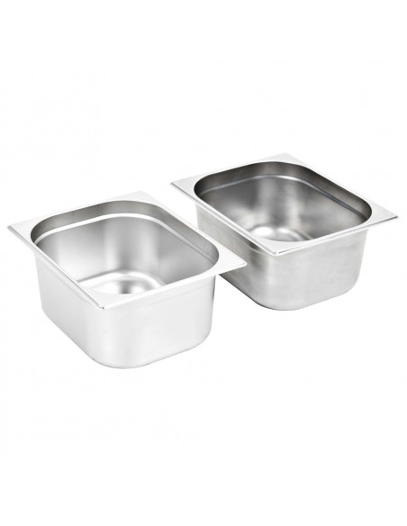 Contenitori Gastronorm 2 pz GN 1/2 150 mm in Acciaio Inox