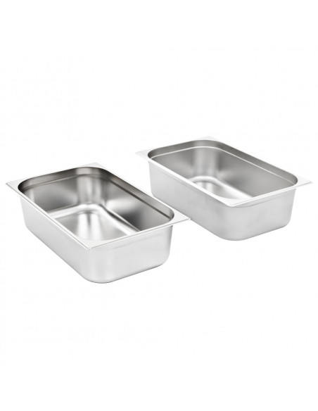 Contenitori Gastronorm 2 pz GN 1/1 150 mm in Acciaio Inox