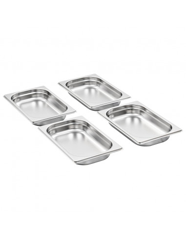 Contenitori Gastronorm 12 pz GN 1/4 40 mm in Acciaio Inox