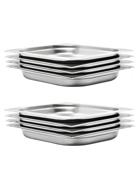 Contenitori Gastronorm 8 pz GN 1/2 40 mm in Acciaio Inox