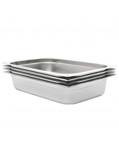 Contenitori Gastronorm 4 pz GN 1/1 100 mm in Acciaio Inox 2