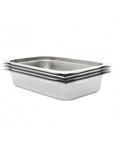 Contenitori Gastronorm 4 pz GN 1/1 100 mm in Acciaio Inox