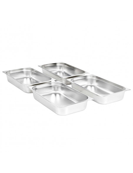 Contenitori Gastronorm 4 pz GN 1/1 100 mm in Acciaio Inox