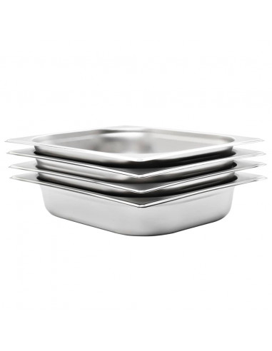 Contenitori Gastronorm 4 pz GN 1/2 65 mm in Acciaio Inox