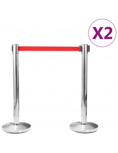 Palletti con Nastro 4 pz per Aeroporto in Acciaio Argento 2