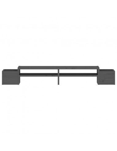 Supporto per Monitor Grigio100x27,5x15cm Legno Massello di Pino
