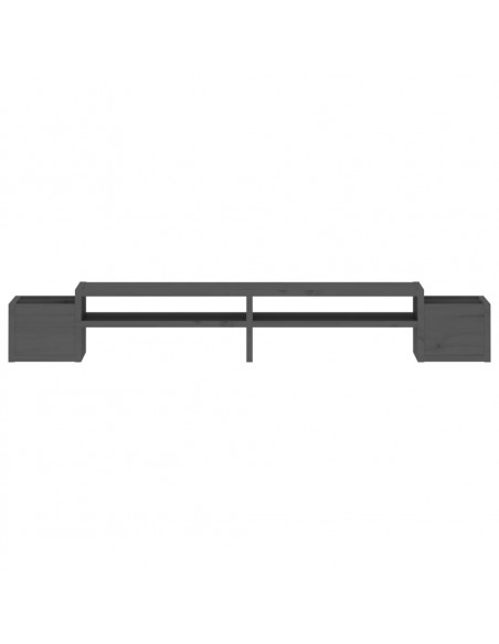 Supporto per Monitor Grigio100x27,5x15cm Legno Massello di Pino