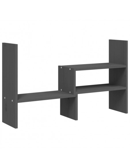 Supporto Monitor Grigio (39-72)x17x43 cm Legno Massello di Pino