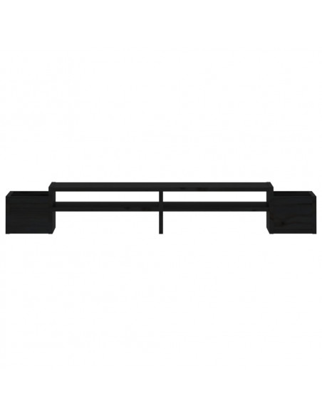 Supporto per Monitor Nero 100x27,5x15cm Legno Massello di Pino