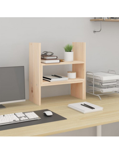 Supporto per Monitor (39-72)x17x43 cm in Legno Massello di Pino