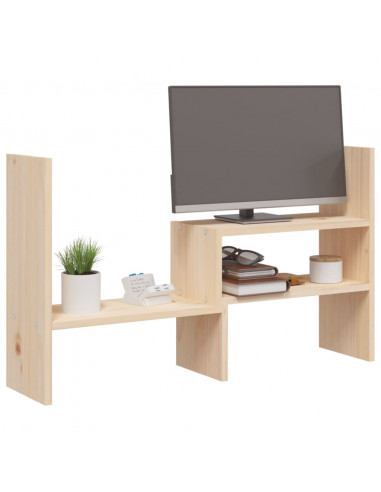Supporto per Monitor (39-72)x17x43 cm in Legno Massello di Pino