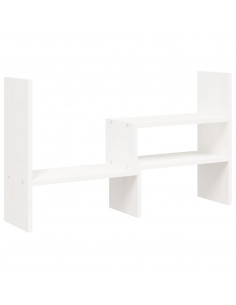 Supporto Monitor Bianco (39-72)x17x43 cm Legno Massello di Pino 2
