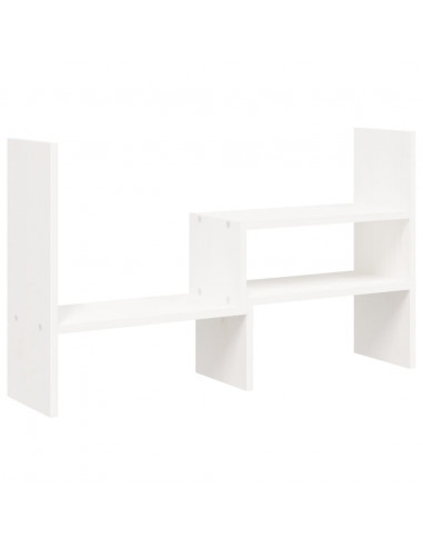 Supporto Monitor Bianco (39-72)x17x43 cm Legno Massello di Pino