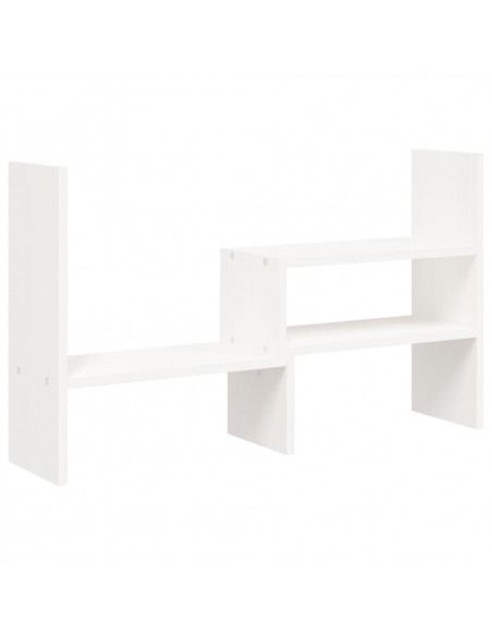 Supporto Monitor Bianco (39-72)x17x43 cm Legno Massello di Pino