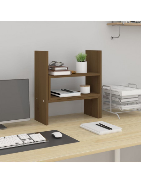 Supporto Monitor Miele (39-72)x17x43 cm Legno Massello di Pino