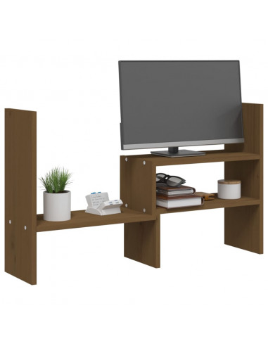 Supporto Monitor Miele (39-72)x17x43 cm Legno Massello di Pino