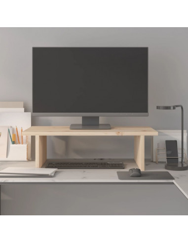 Supporto per Monitor 50x27x15 cm in Legno Massello di Pino