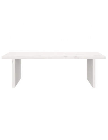 Supporto per Monitor Bianco 50x27x15 cm Legno Massello di Pino