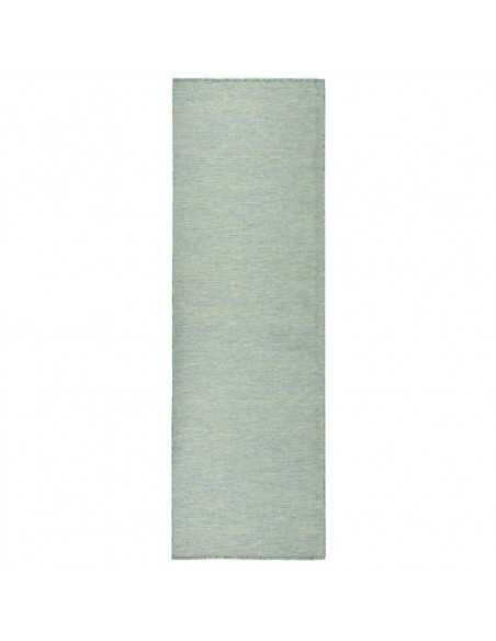Tappeto da Esterni a Tessitura Piatta 80x250 cm Turchese