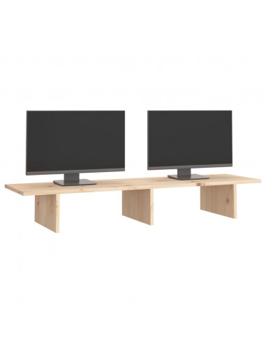 Supporto per Monitor 100x27x15cm in Legno Massello di Pino