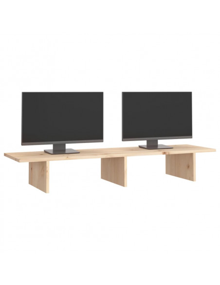 Supporto per Monitor 100x27x15cm in Legno Massello di Pino