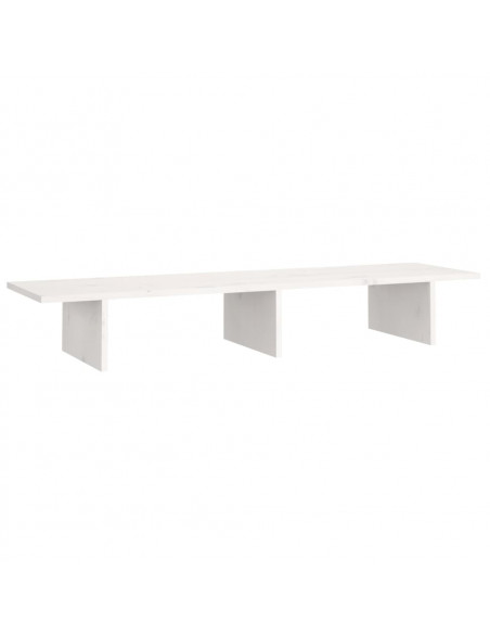 Supporto per Monitor Bianco 100x27x15 cm Legno Massello di Pino