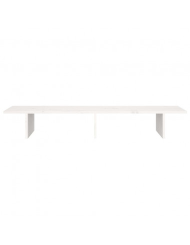 Supporto per Monitor Bianco 100x27x15 cm Legno Massello di Pino