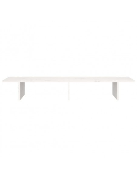 Supporto per Monitor Bianco 100x27x15 cm Legno Massello di Pino