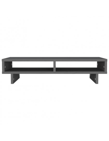 Supporto per Monitor Grigio 60x27x14 cm Legno Massello di Pino
