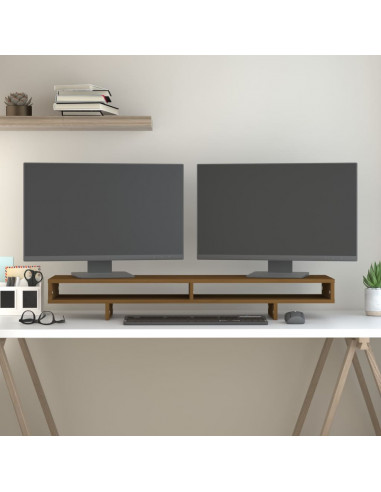 Supporto per Monitor Miele 100x27x14 cm Legno Massello di Pino