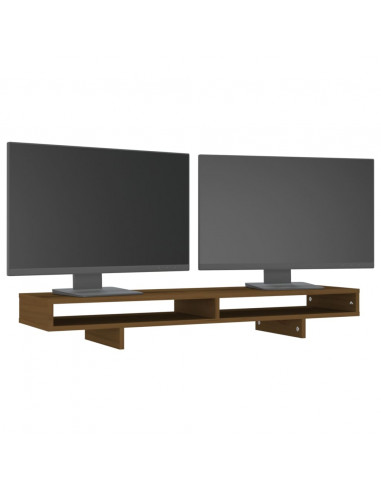 Supporto per Monitor Miele 100x27x14 cm Legno Massello di Pino
